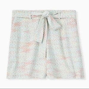 SELF TIE MID SHORT - CREPE MULTI DOTS & MINT BLUE